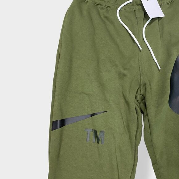 Nike Mens Sportswear Swoosh Semi Brushed Back Olive Pants Size M DD6001-326 New - Picture 5 of 12
